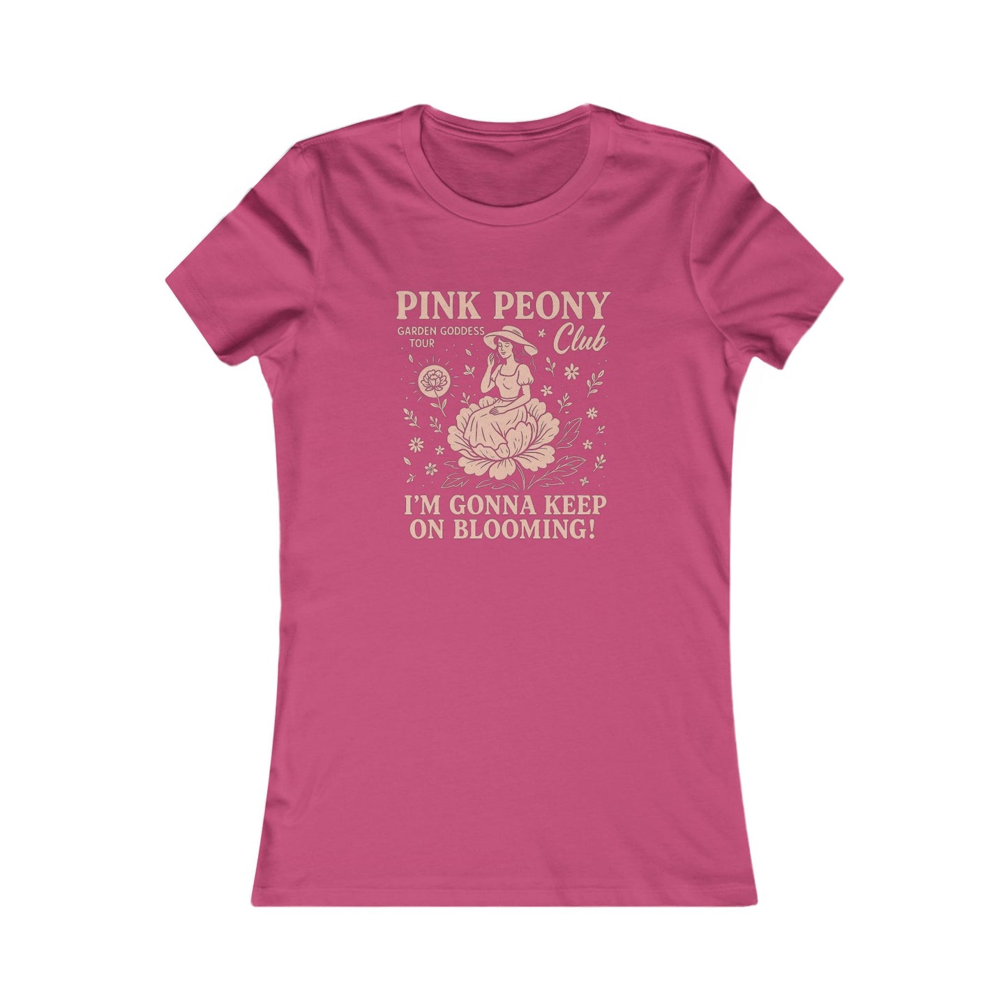 Pink Peony Club Tee - Keep Blooming Inspirational Shirt, Floral Women's T-Shirt, Gift for Garden Lovers, Spring Fashion, Everyday Wear