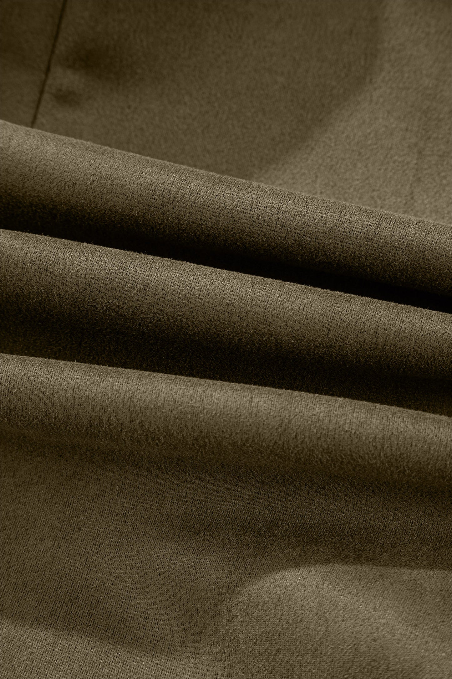 Moss Green Frilled Round Neck Short Puff Sleeve Shift Mini Dress