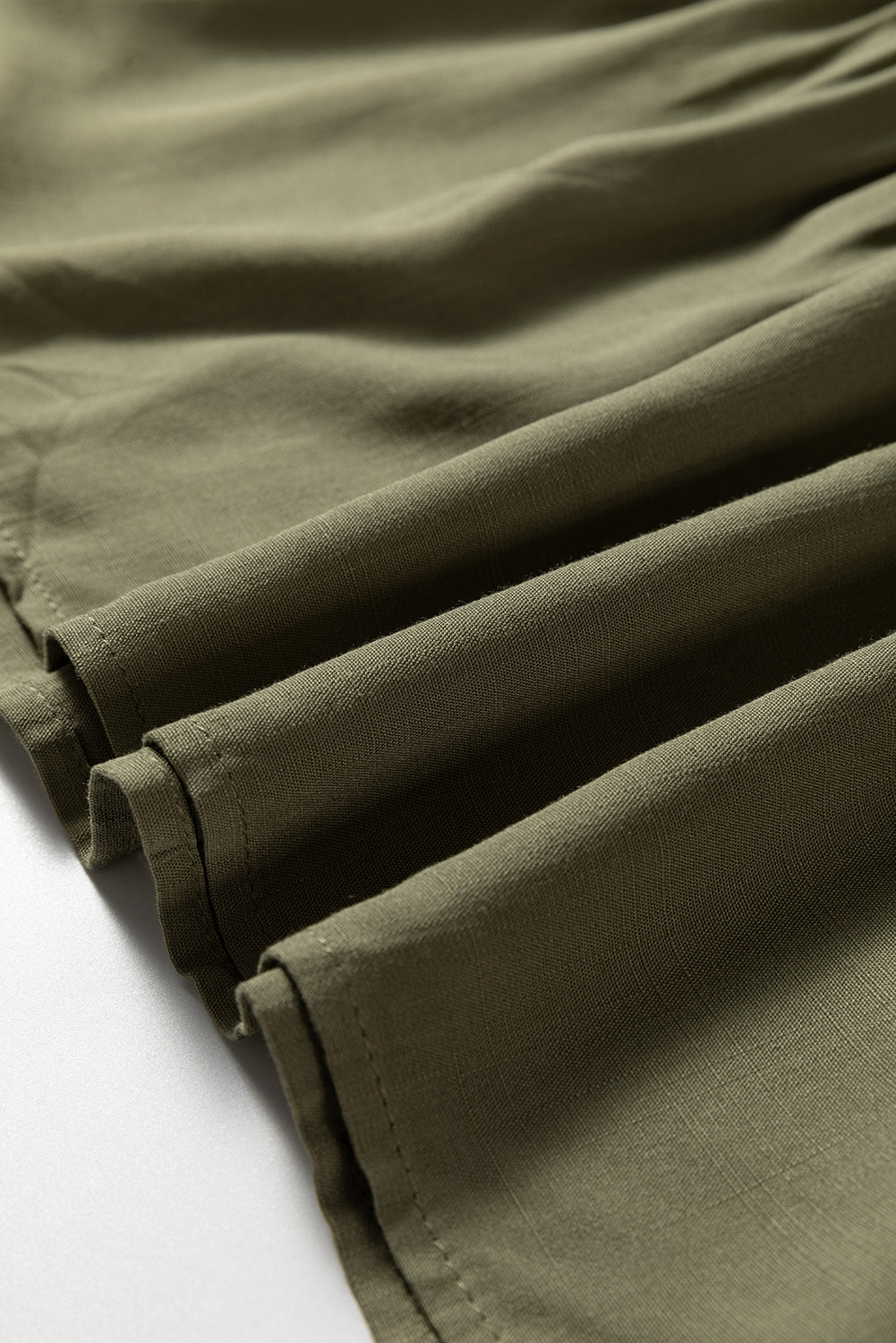 Four Leaf Clover Collared V Neck Smocked Detail Contrast Leopard Trim Bracelet Sleeve Long Dress