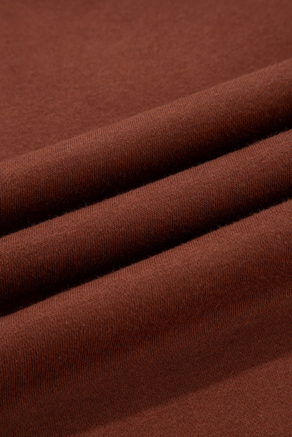 Coffee Fleece Lined Leopard Drawstring Elastic Waist Solid Pants