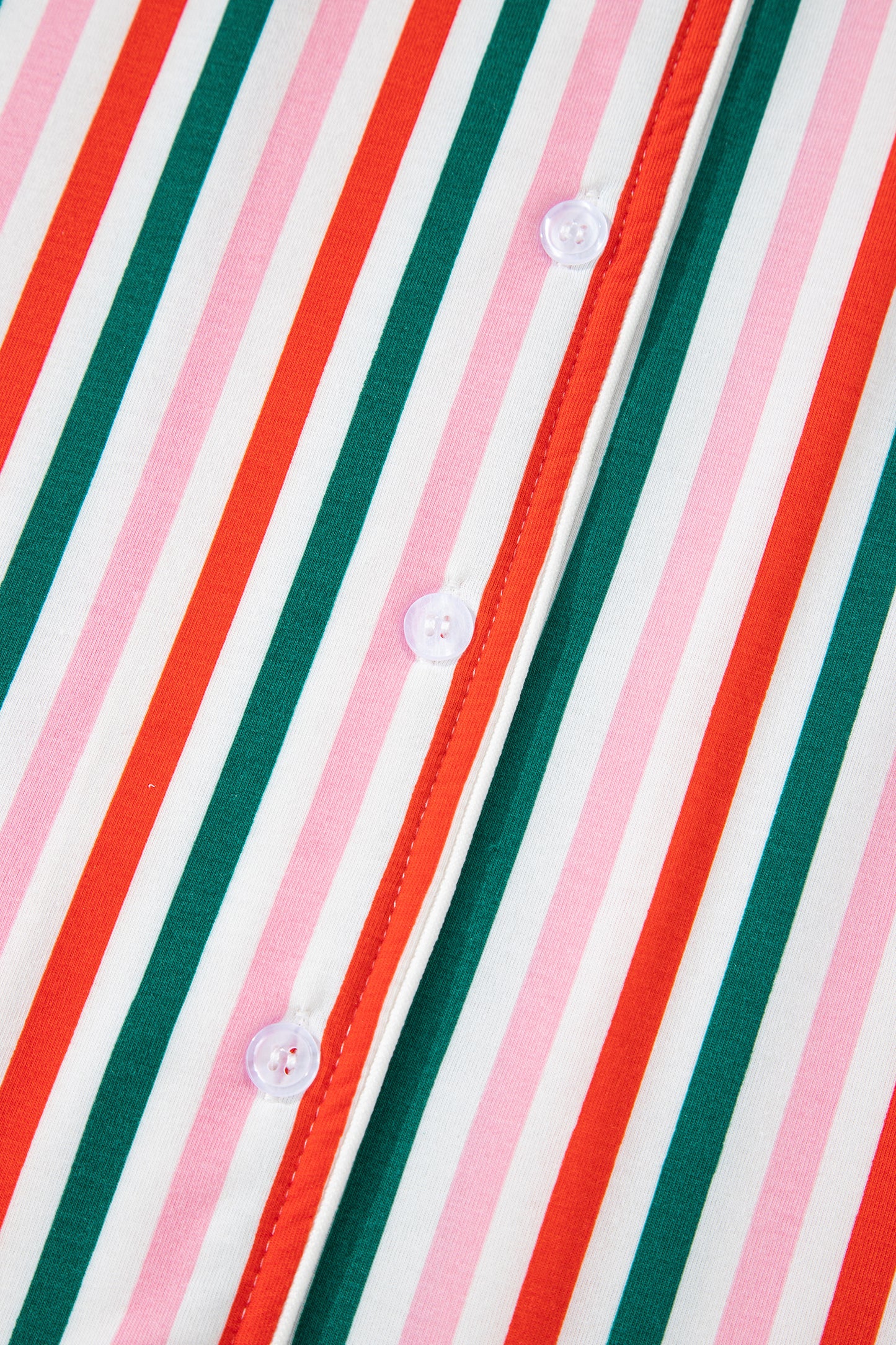 Pink Stripe Christmas Long Sleeve Shirt Style Lounge Dress