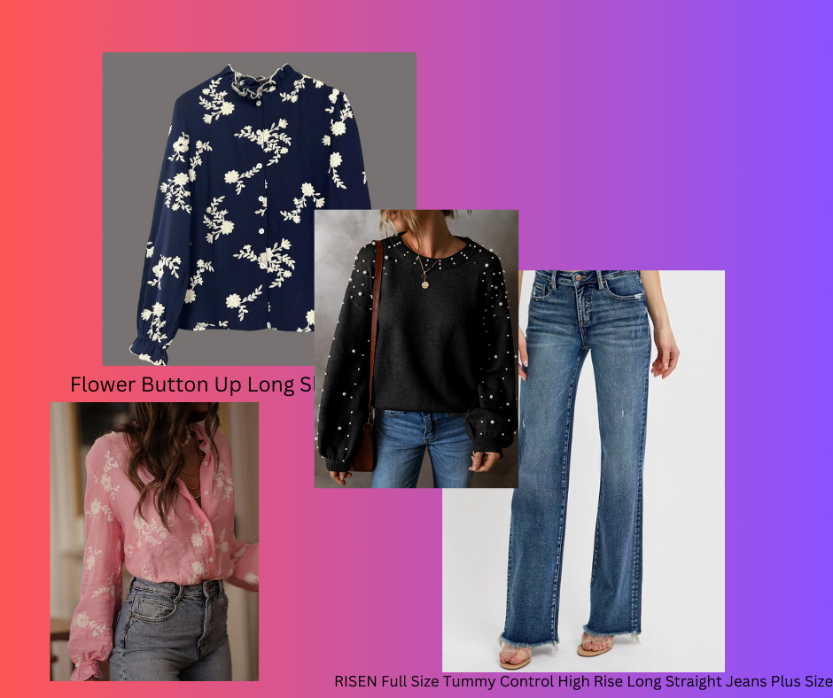 Pearl Detail Round Neck Long Sleeve Sweater