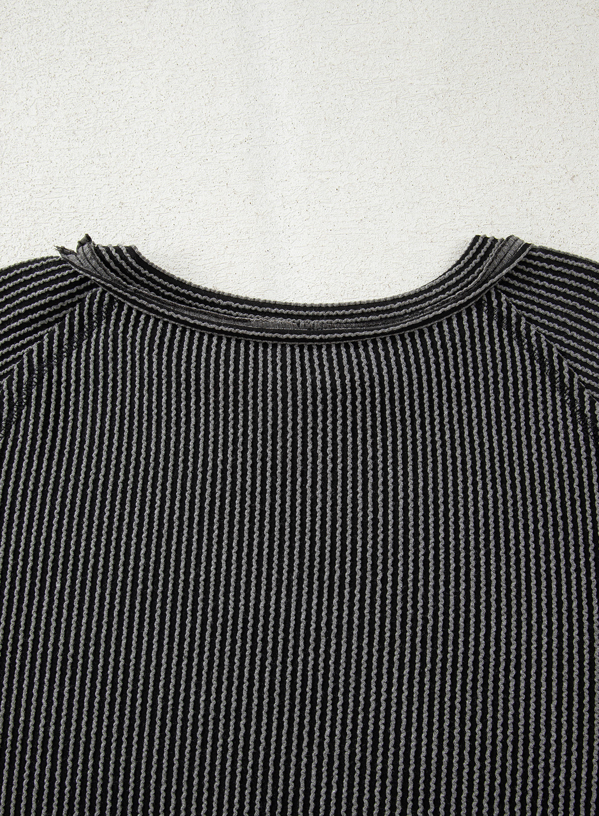 Dark Grey Corded Lantern Sleeve Top High Waist Ruffled Mini Skirt Set