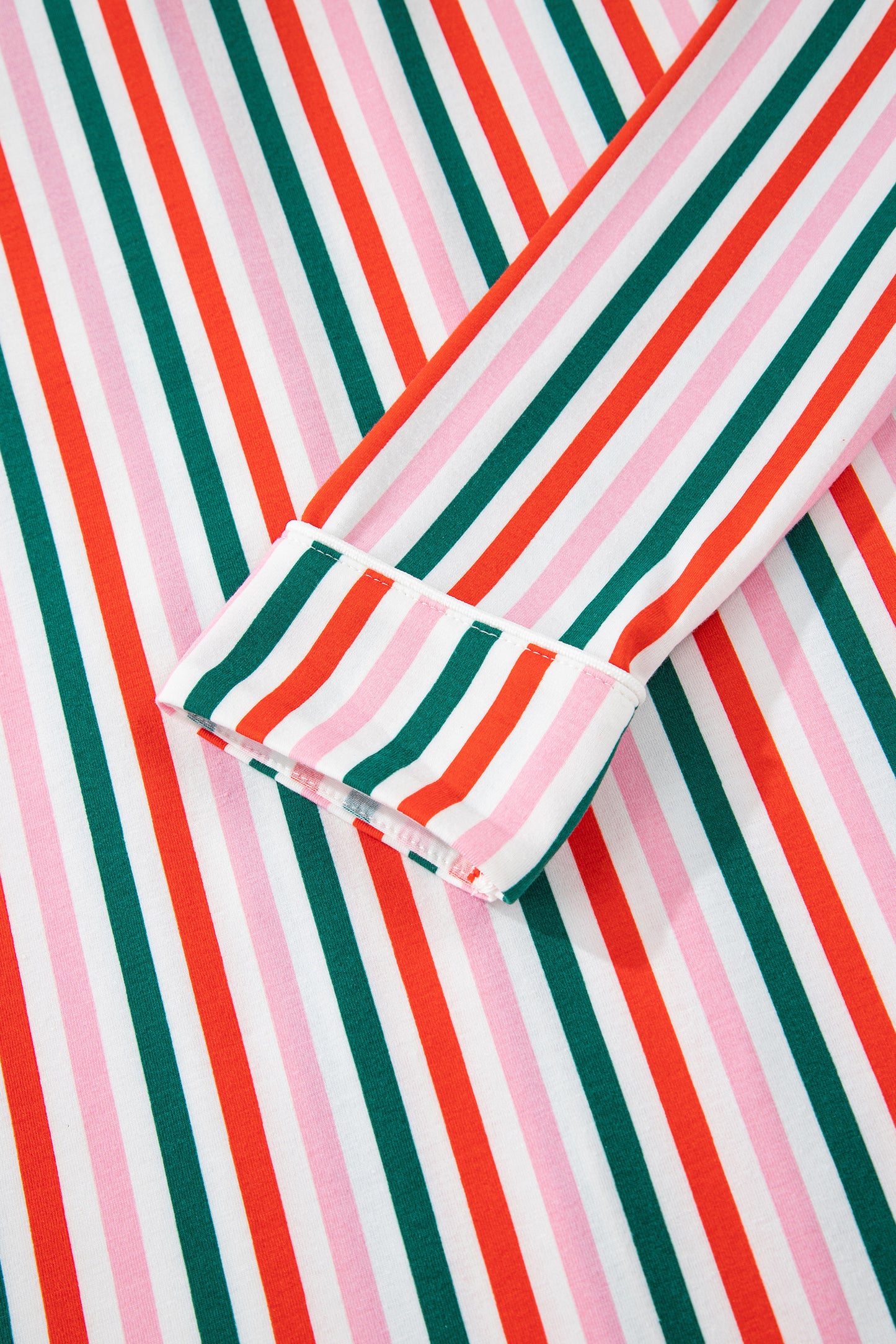 Pink Stripe Christmas Long Sleeve Shirt Style Lounge Dress